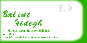 balint hidegh business card